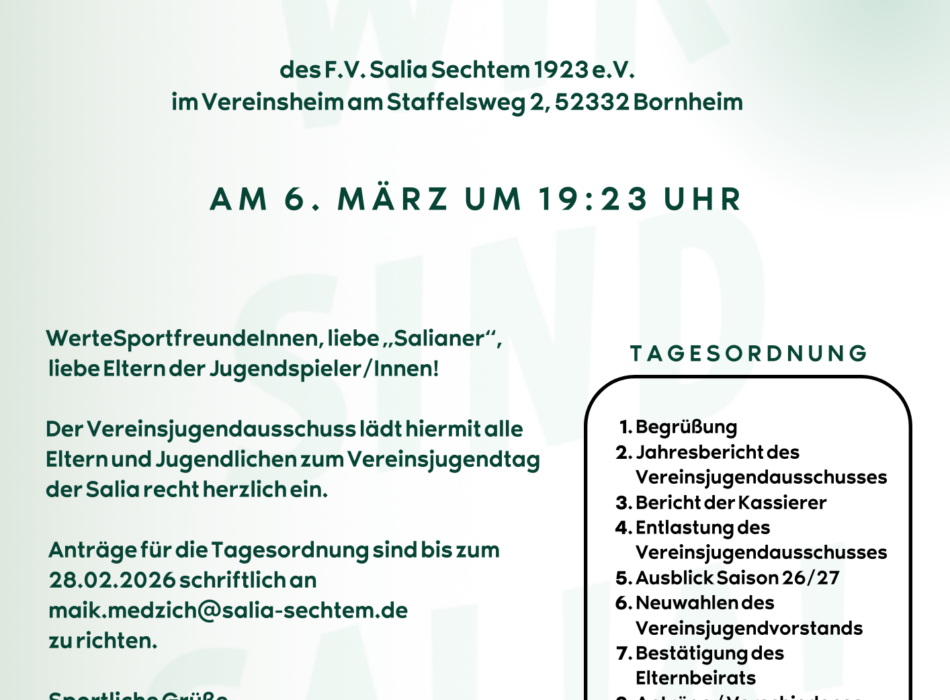 Einladung zum Vereinsjugendtag 2026